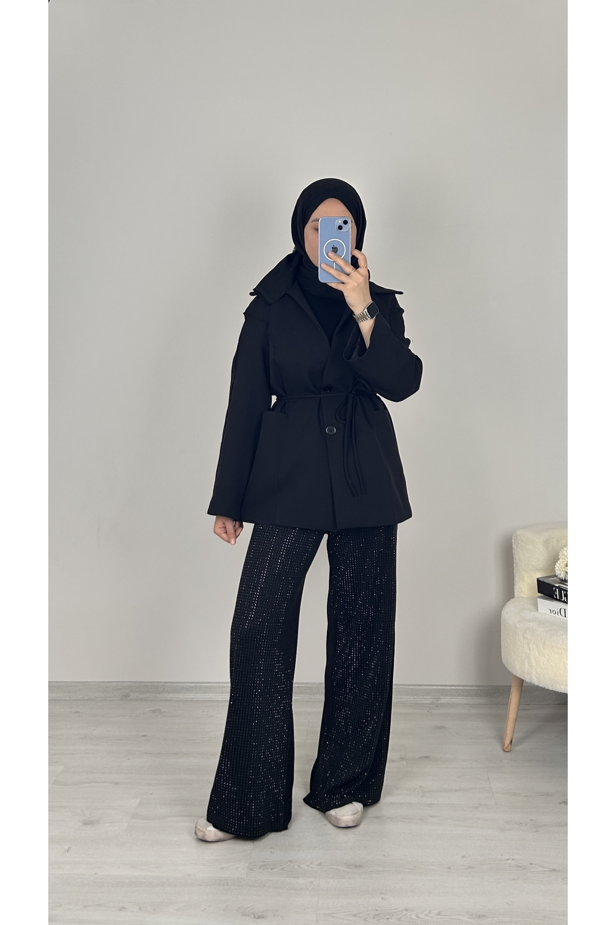 Taşlı Pantolon SİYAH