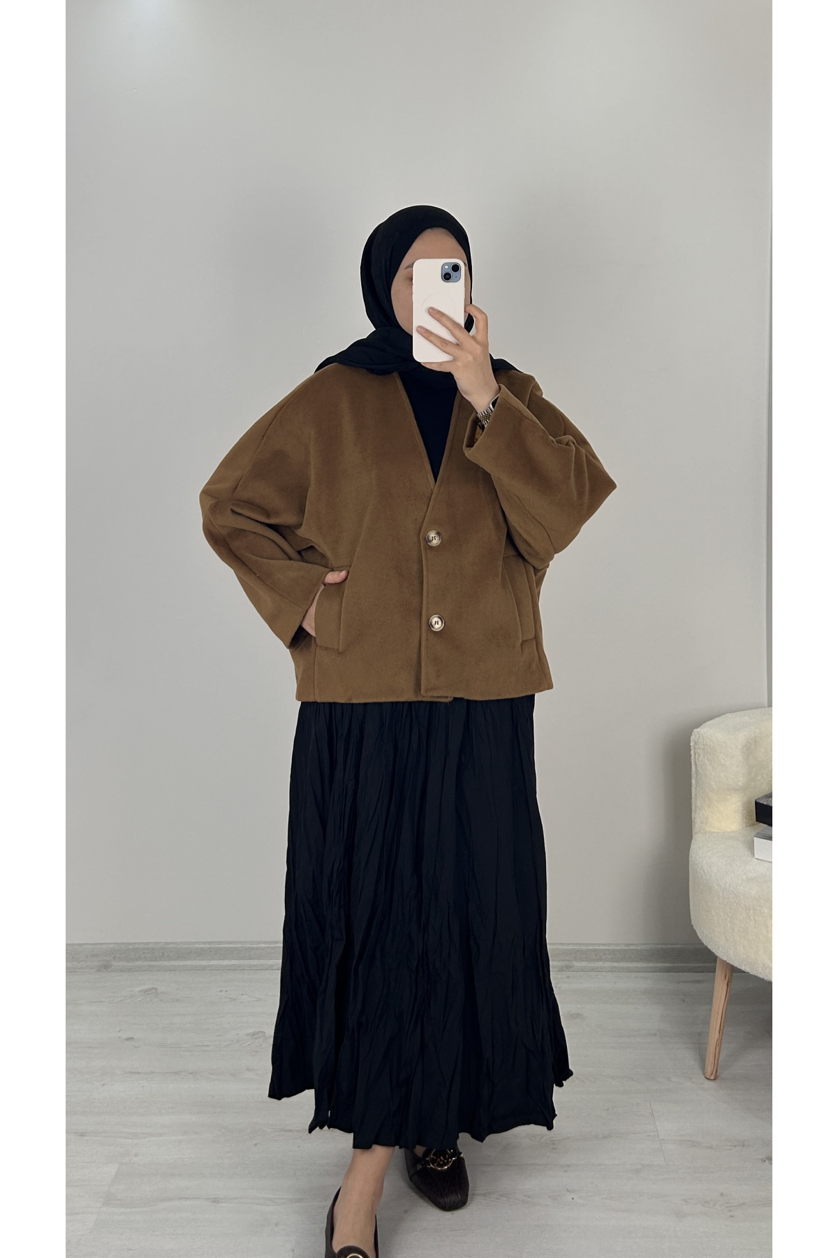 Siena V Yaka Ceket CAMEL