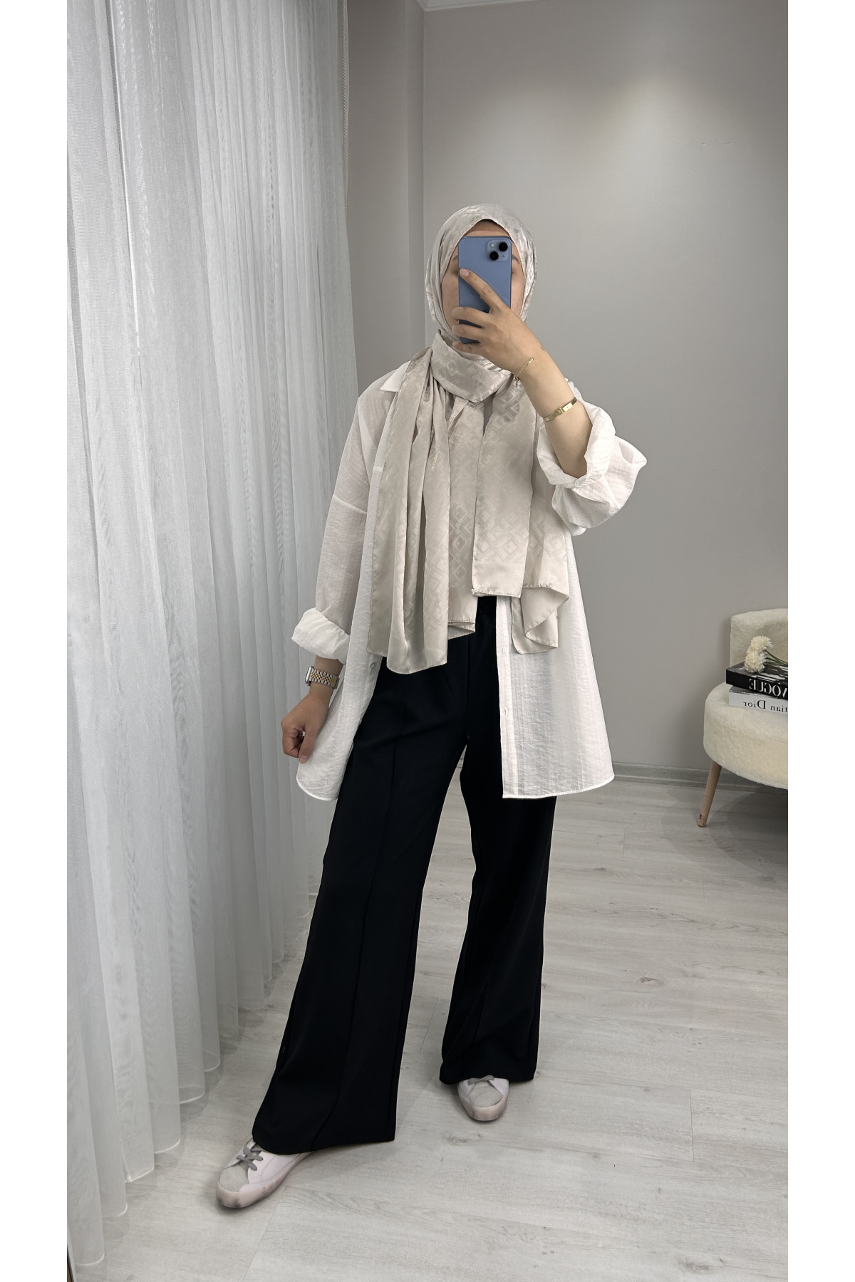 Double Kumaş Palazzo Pantolon SİYAH