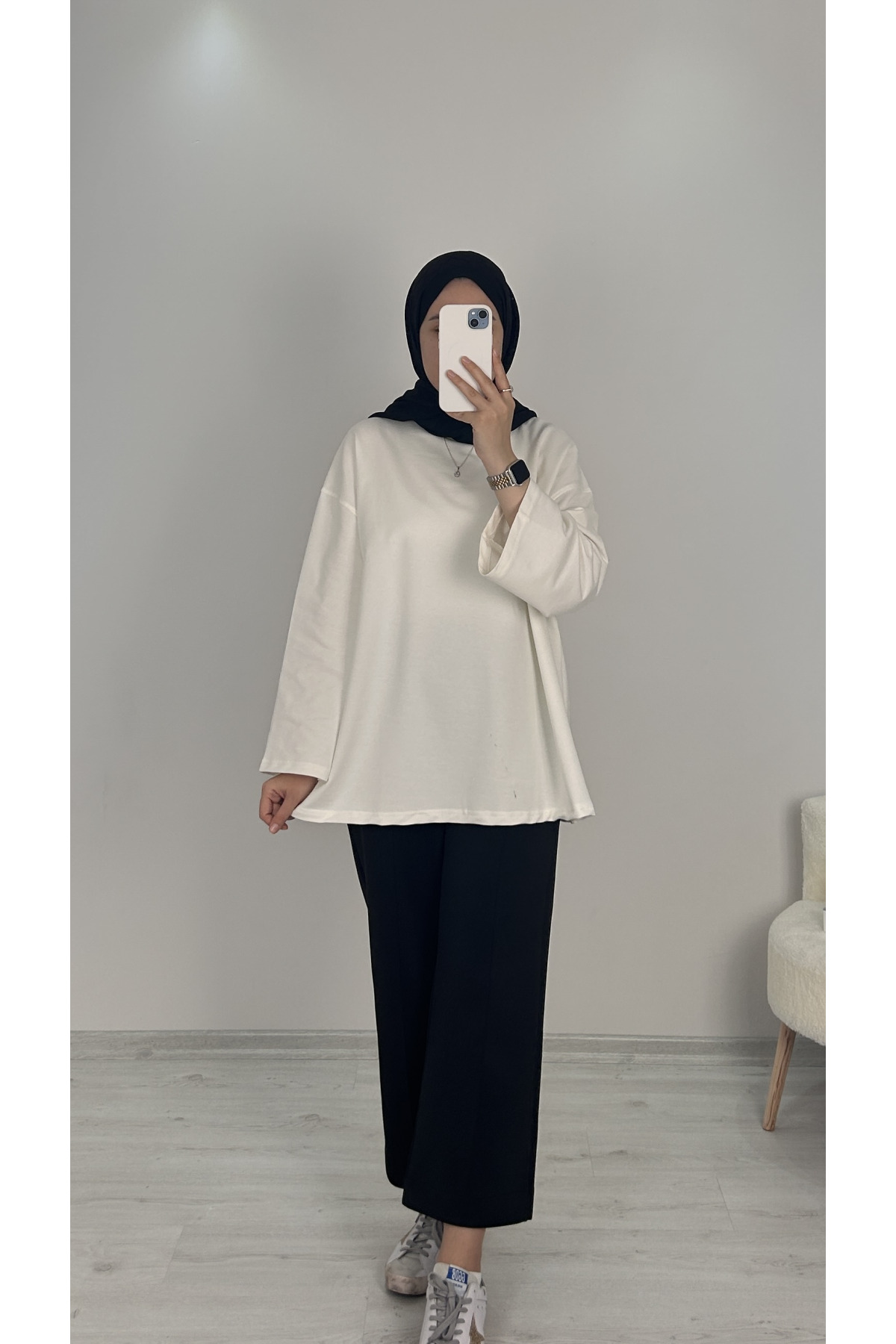 Düz İki İplik Sweat EKRU  