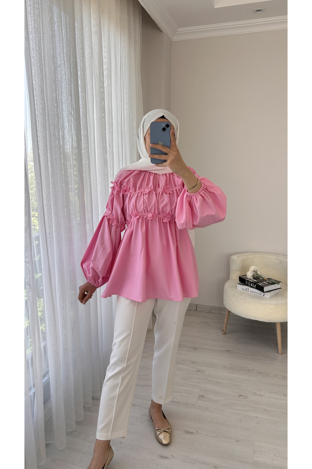 Papatyalı Gömlek Pembe