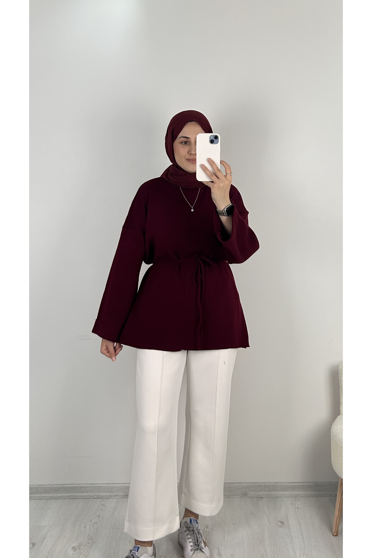 Önü Dikişli Tunik BORDO 