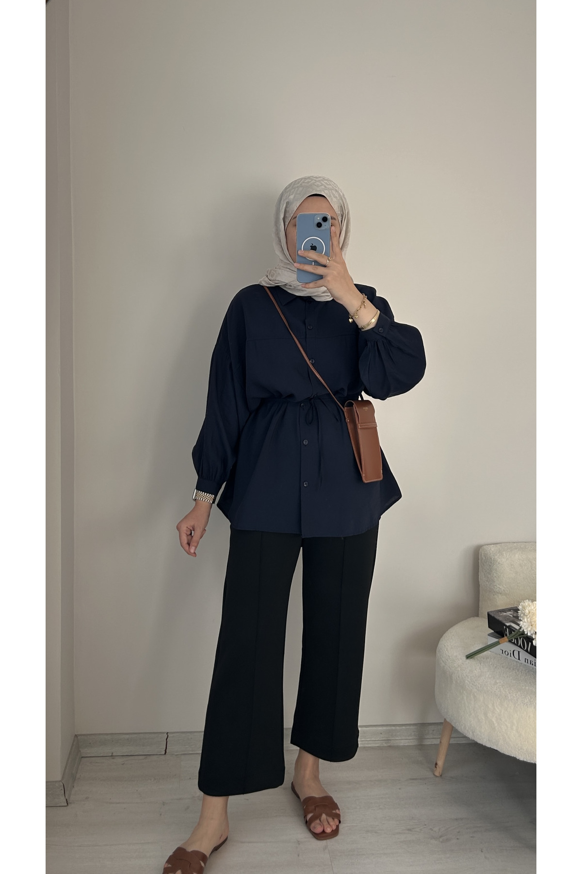 Yarasa Kol Premium Gömlek LACİVERT