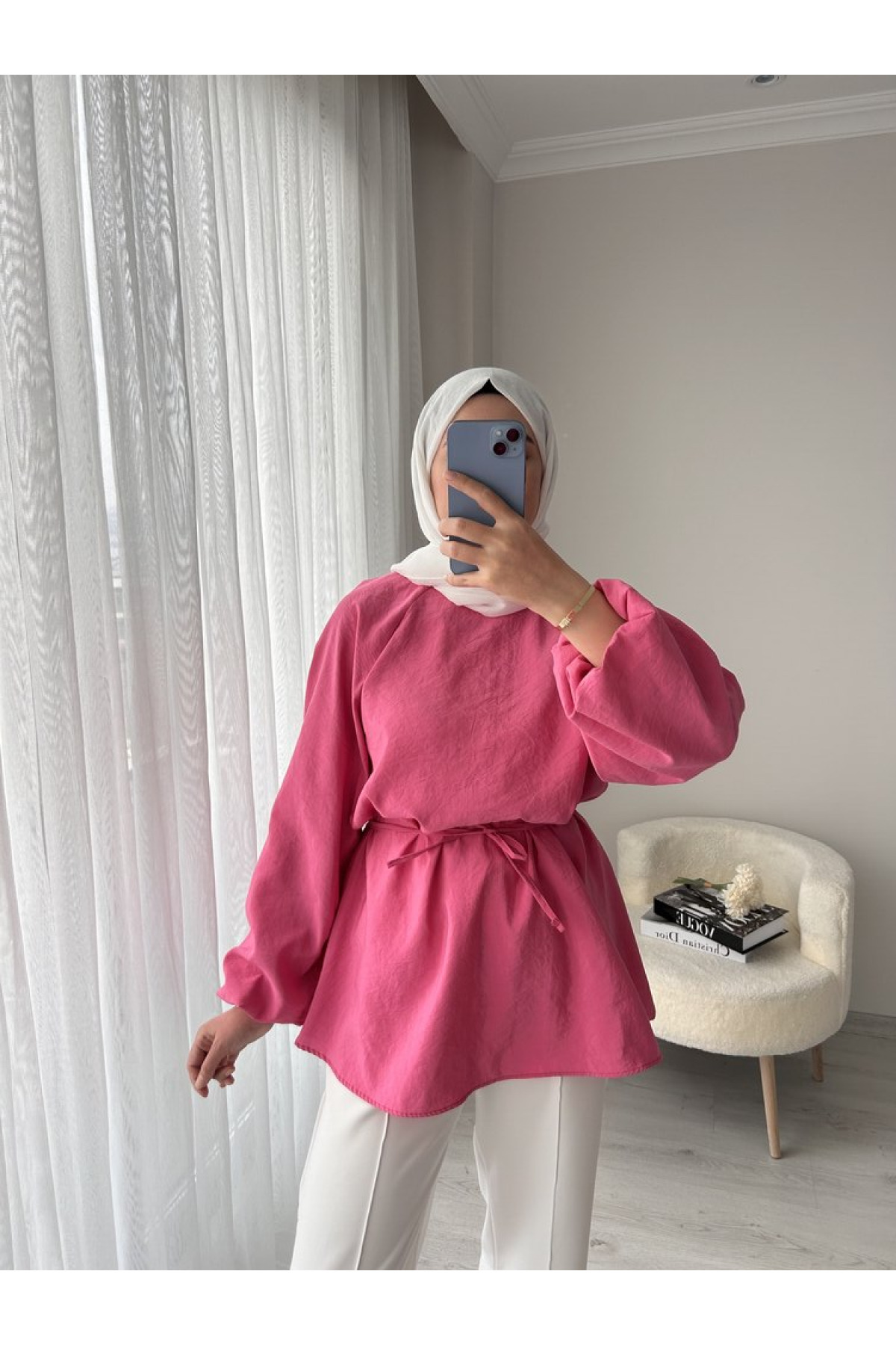 Balon Kol Tunik ( Fuşya )