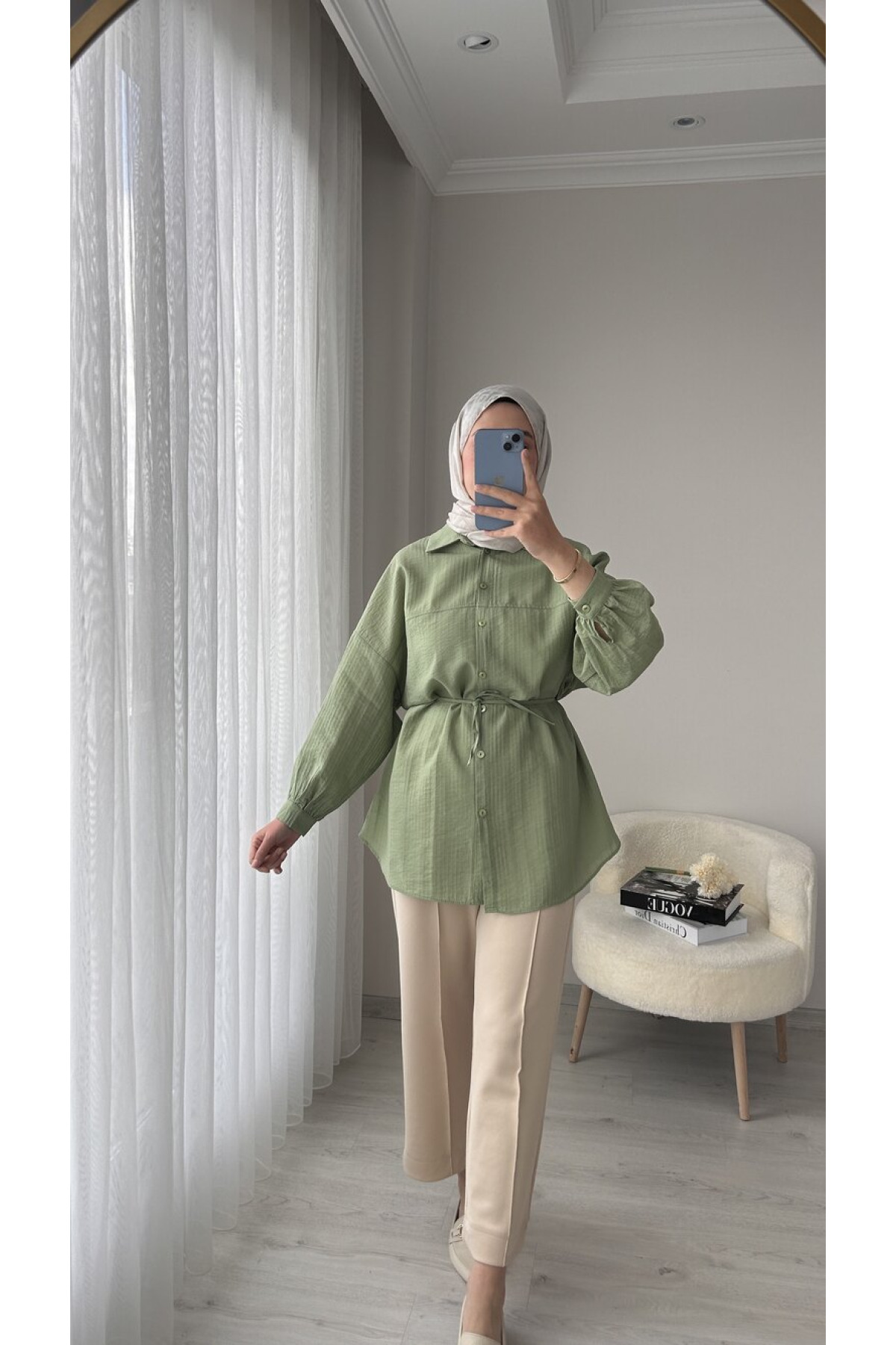 Prenses Gömlek - Mint Yeşili